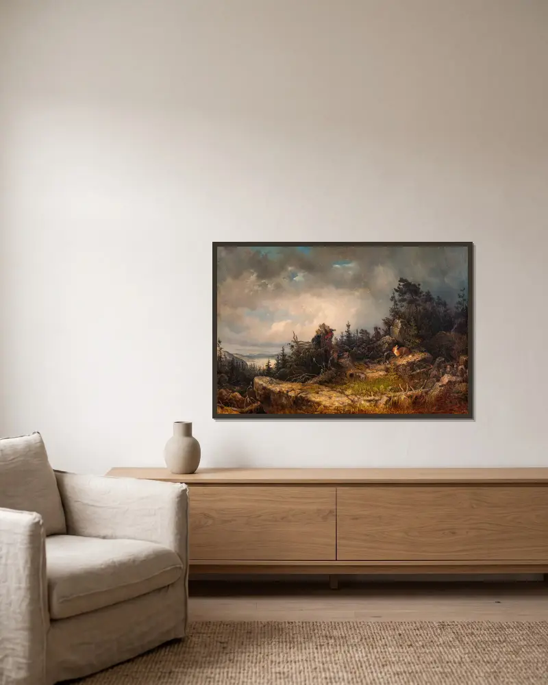 Fuchs in der Falle von Kilian Zoll gerahmt an einer Wand