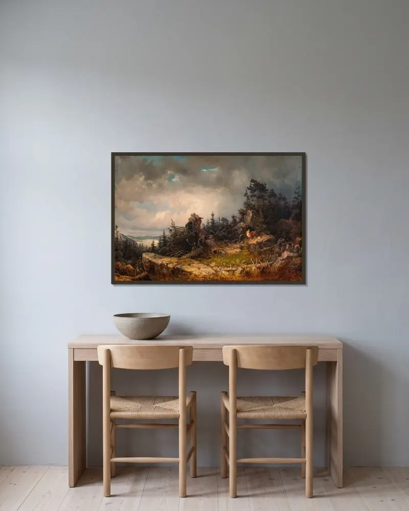 Fuchs in der Falle von Kilian Zoll gerahmt an einer Wand