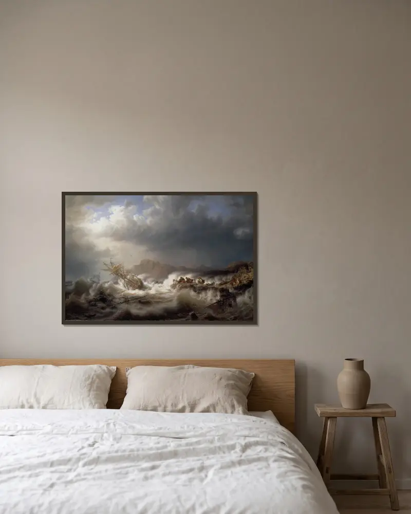 Schiffbruch von Kilian Zoll gerahmt an einer Wand