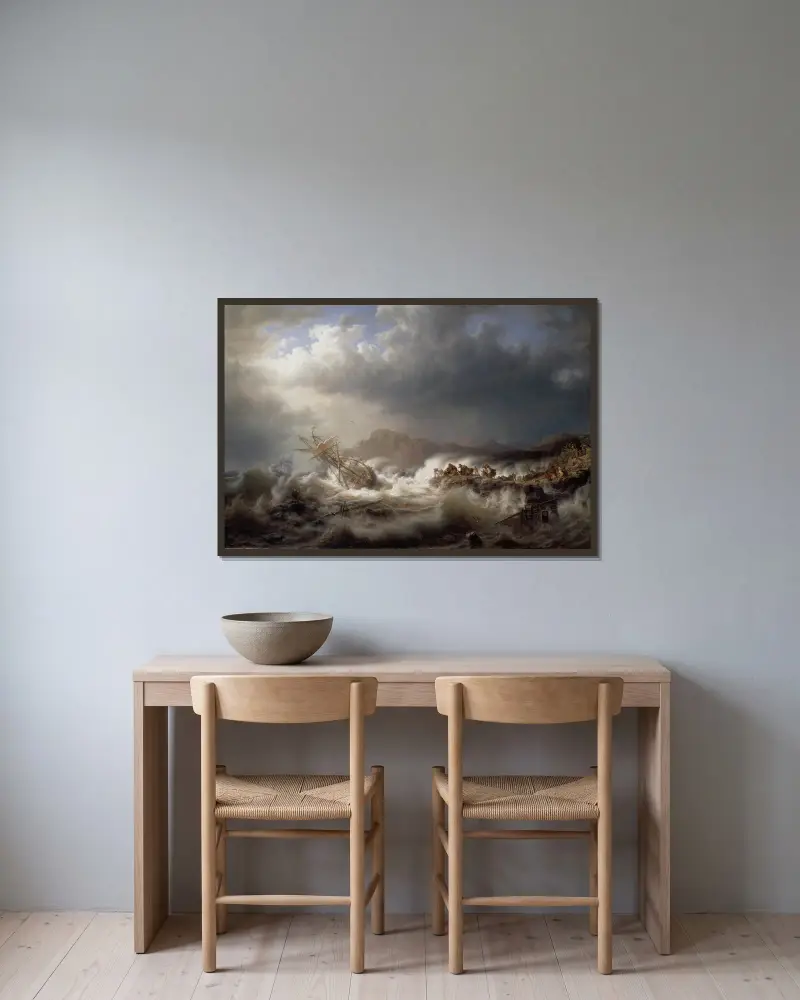 Schiffbruch von Kilian Zoll gerahmt an einer Wand