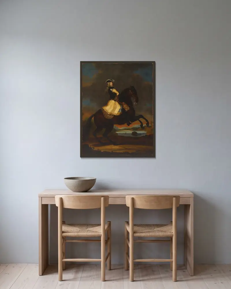 Karl XII, kung av Sverige av David Klöcker Ehrenstrahl inramad på en vägg