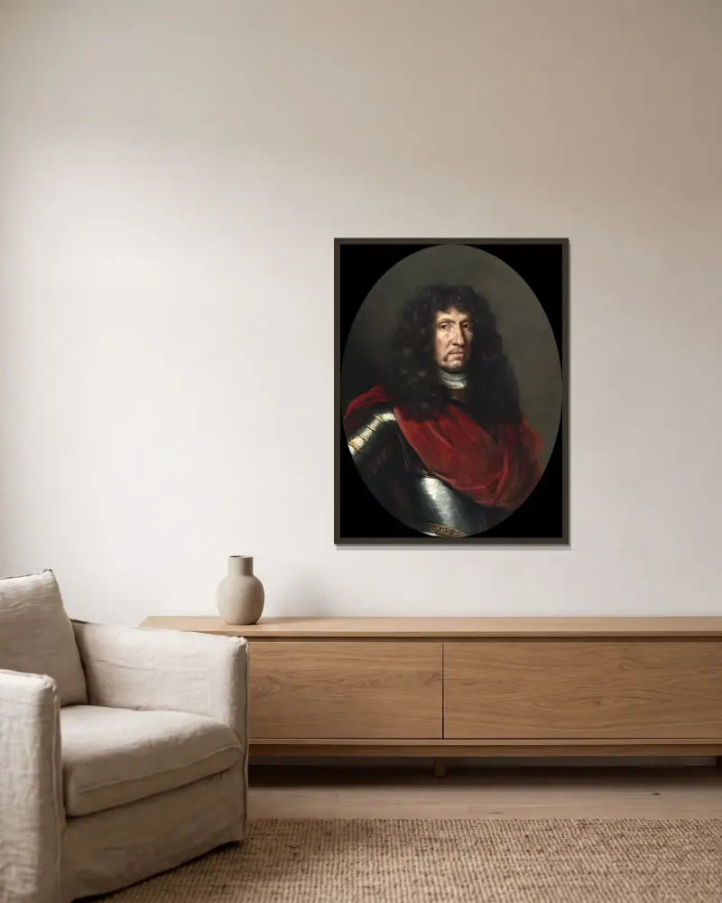Erik Dahlberg, 1625-1703 av David Klöcker Ehrenstrahl inramad på en vägg