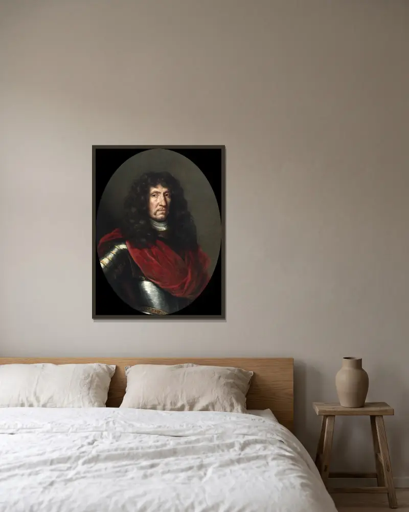 Erik Dahlberg, 1625-1703 av David Klöcker Ehrenstrahl inramad på en vägg