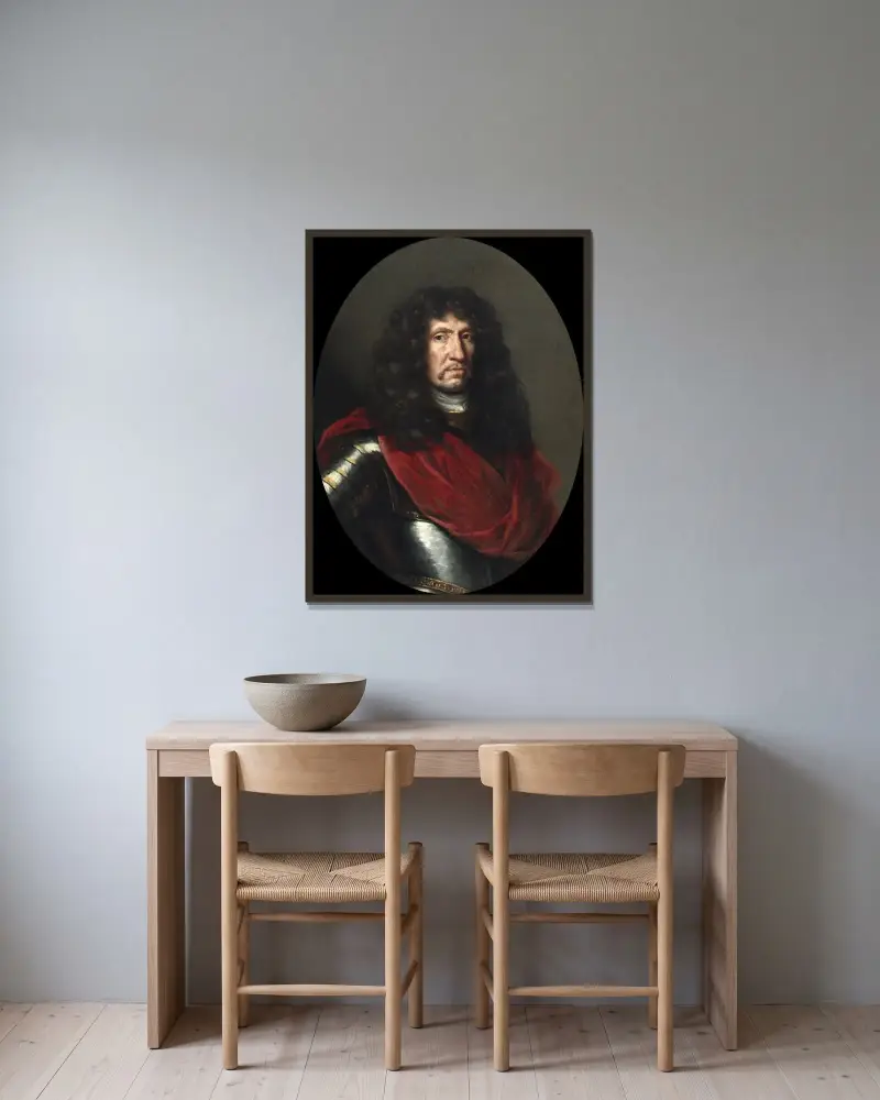 Erik Dahlberg, 1625-1703 av David Klöcker Ehrenstrahl inramad på en vägg