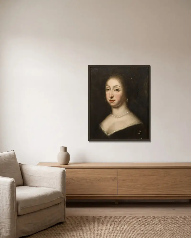 Hedvig Eleonora (1636–1715), Prinzessin von Holstein-Gottorp, Königin von Schweden von David Klöcker Ehrenstrahl gerahmt an einer Wand