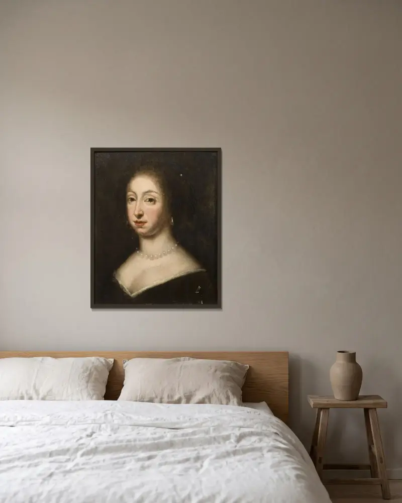 Hedvig Eleonora (1636–1715), Prinzessin von Holstein-Gottorp, Königin von Schweden von David Klöcker Ehrenstrahl gerahmt an einer Wand