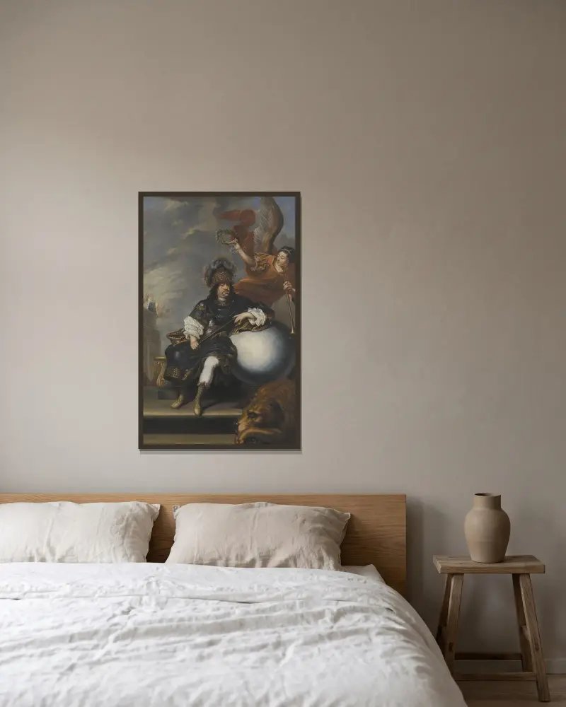 Karl X Gustav, 1622-1660 av David Klöcker Ehrenstrahl inramad på en vägg