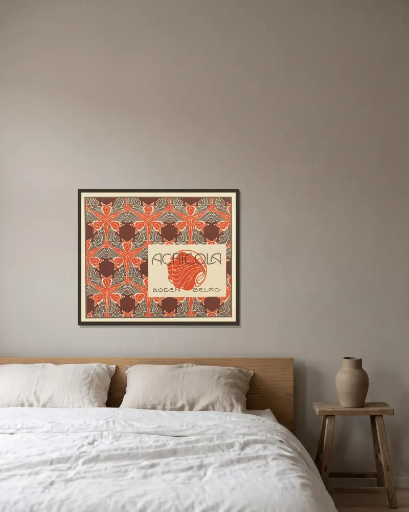 Acricola Bodenbelag (Acricola Floor Covering) av Koloman Moser inramad på en vägg