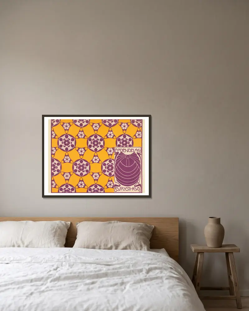 Bodenbelag Eurystheus von Koloman Moser gerahmt an einer Wand