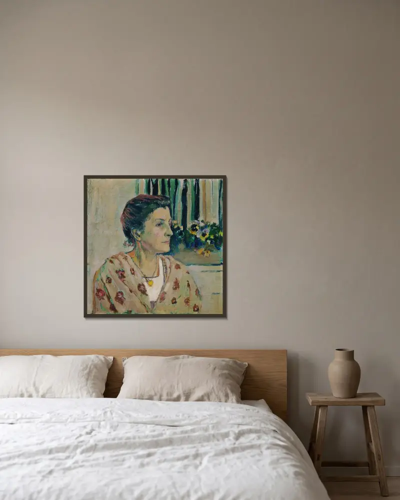 Charlotte Moser, Schwester des Künstlers av Koloman Moser inramad på en vägg