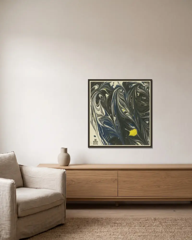 Marmorpapier, 1903 – Nr. 1 von Koloman Moser gerahmt an einer Wand