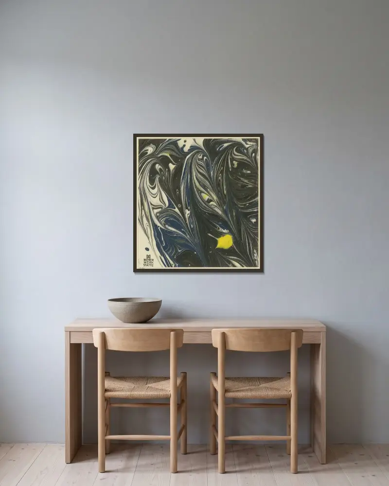 Marmorpapier, 1903 – Nr. 1 von Koloman Moser gerahmt an einer Wand