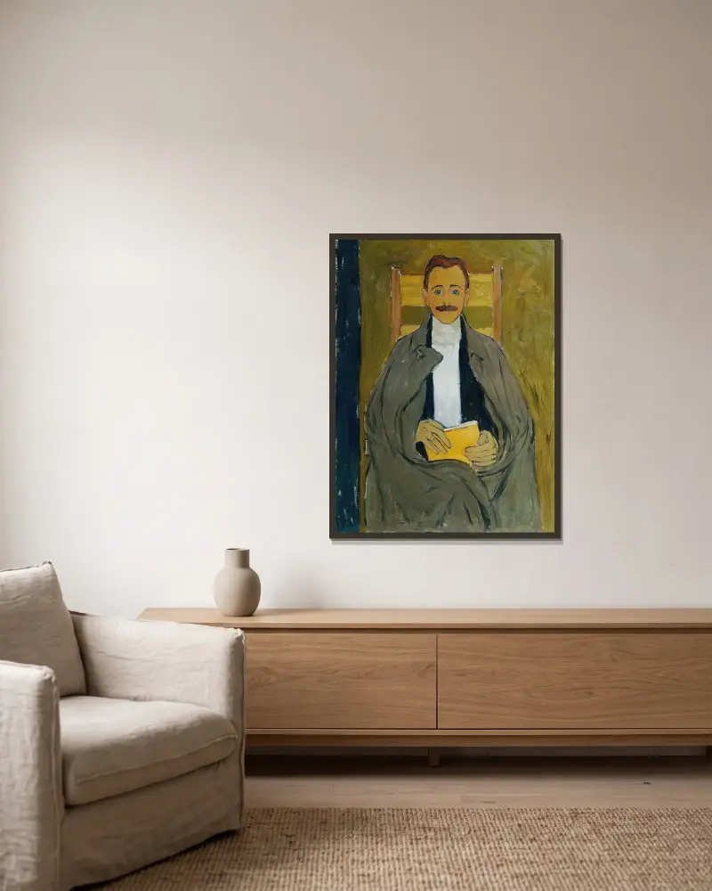 Rudolf Steindl, Schwager des Künstlers av Koloman Moser inramad på en vägg