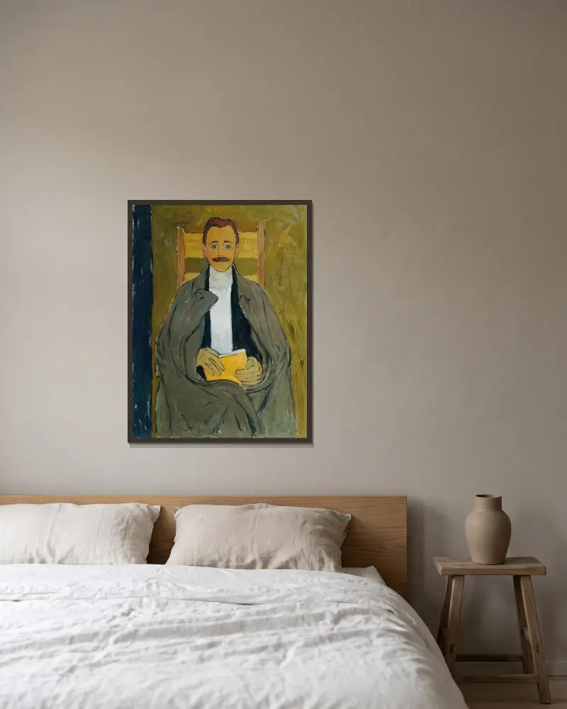 Rudolf Steindl, Schwager des Künstlers av Koloman Moser inramad på en vägg