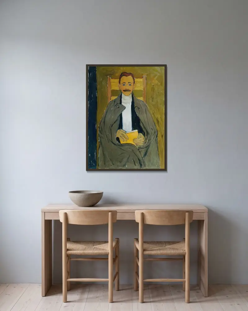 Rudolf Steindl, Schwager des Künstlers av Koloman Moser inramad på en vägg