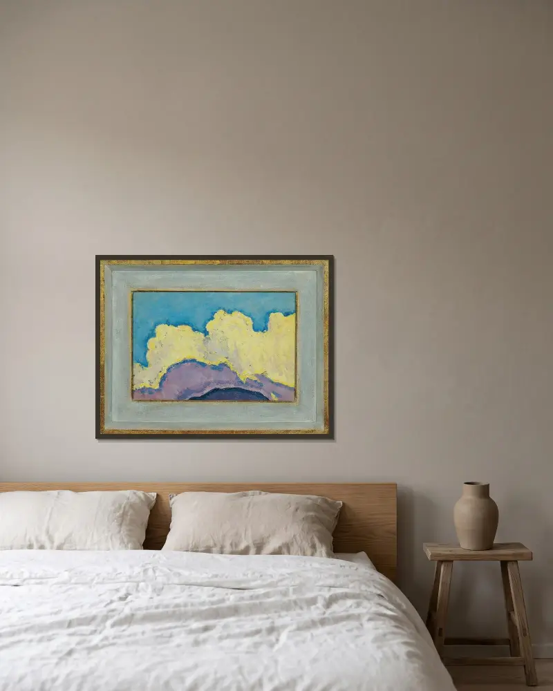 Wolkenstudie von Koloman Moser gerahmt an einer Wand