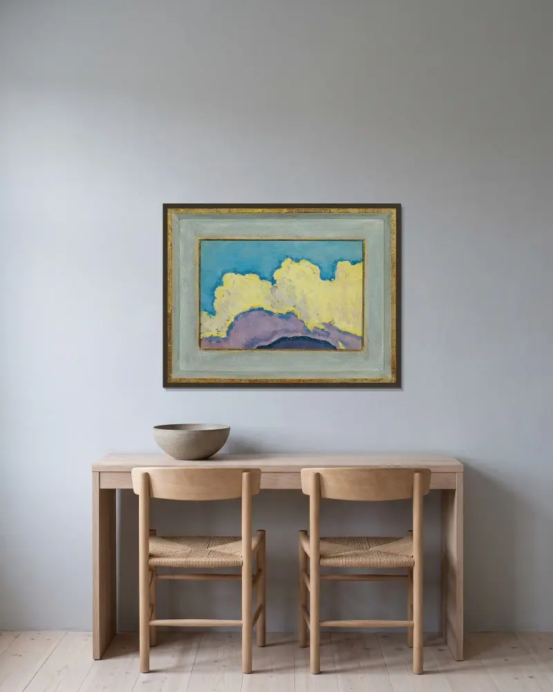 Wolkenstudie von Koloman Moser gerahmt an einer Wand