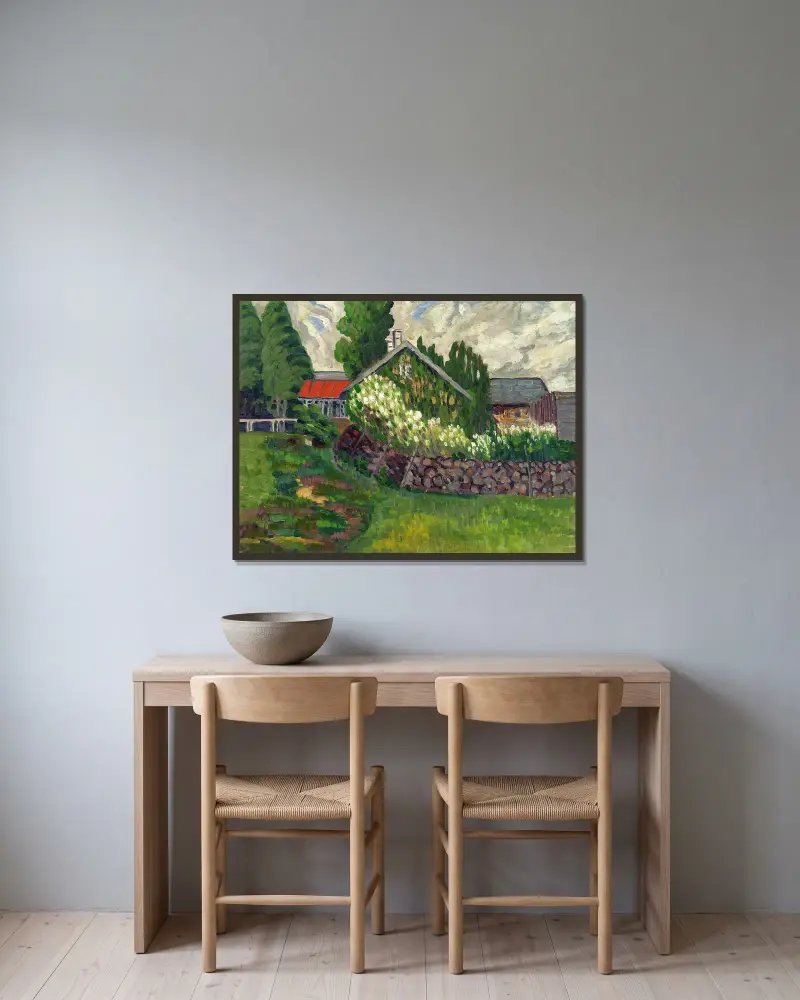 Talumaastik, Konrad Mägi v rámu na stěně