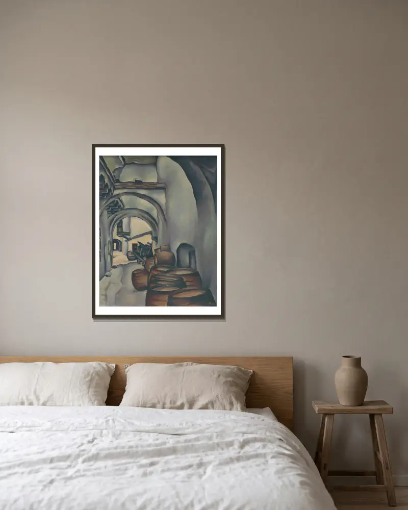 Hof in Košice von Konštantín Bauer gerahmt an einer Wand