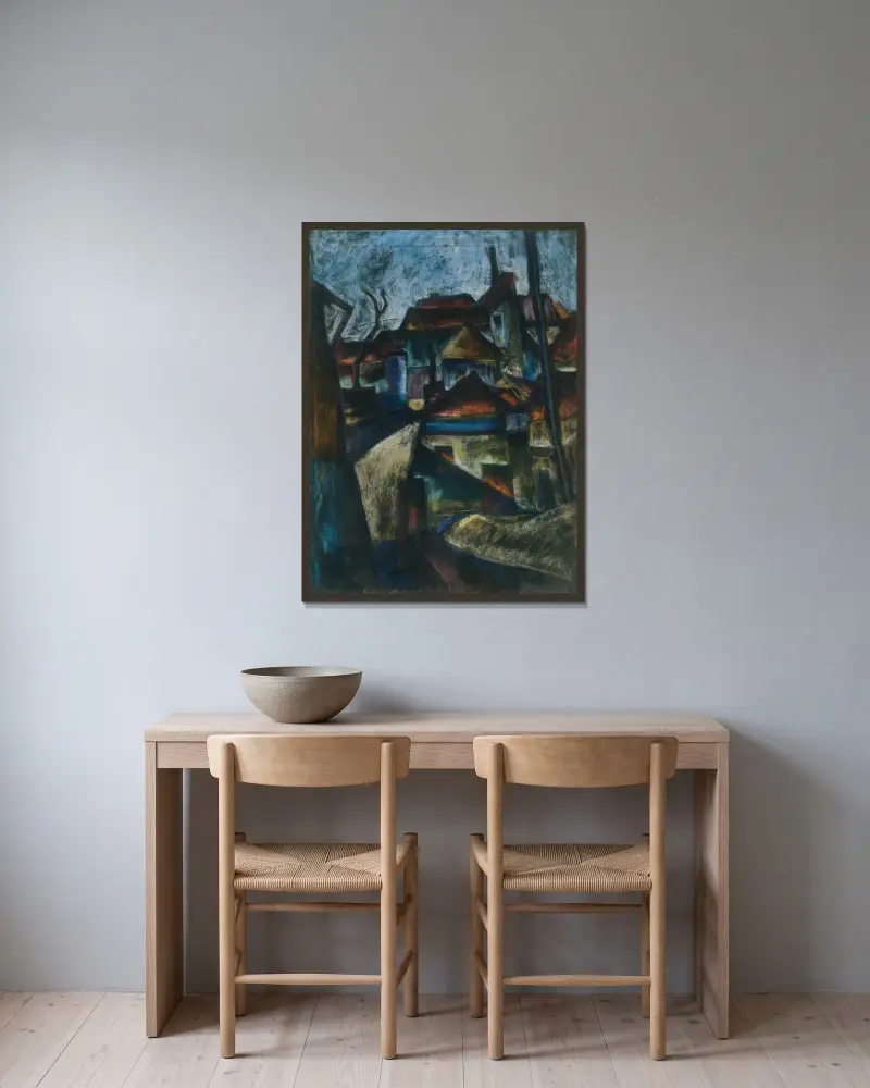 I stadens utkant av Konštantín Bauer inramad på en vägg