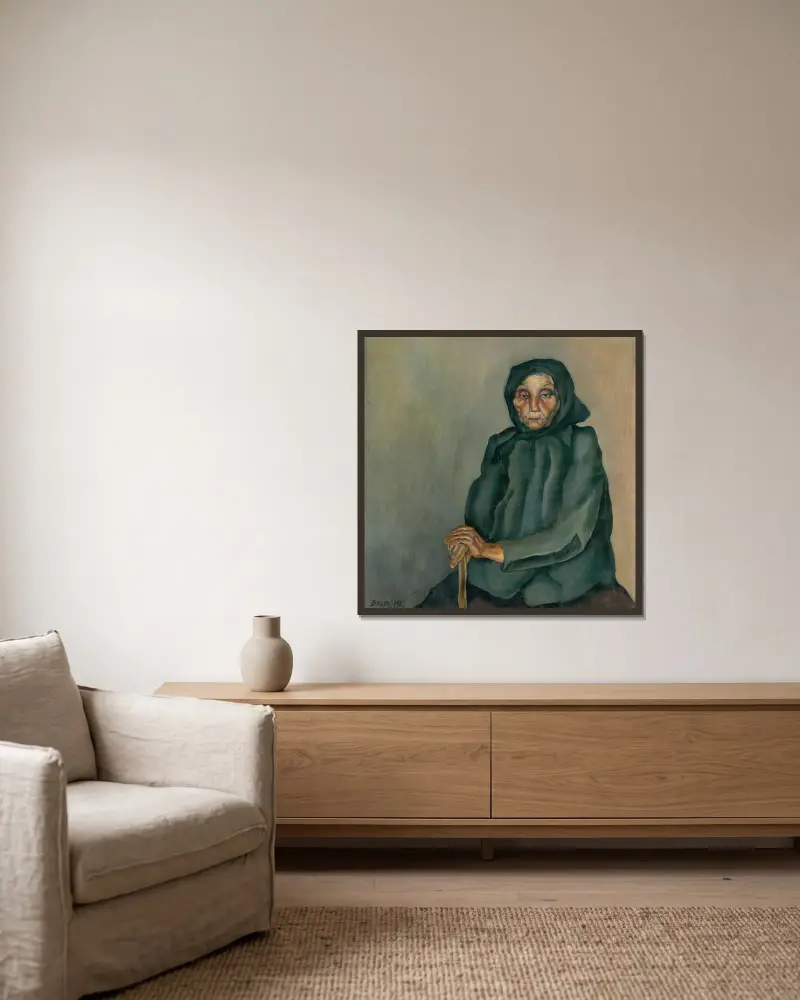 Stáří, Konštantín Bauer v rámu na stěně