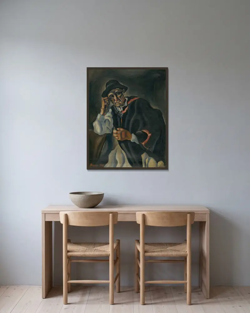 Der Bauer von Konštantín Bauer gerahmt an einer Wand