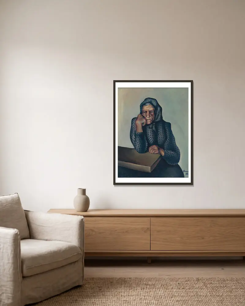 Starost, Konštantín Bauer v rámu na stěně