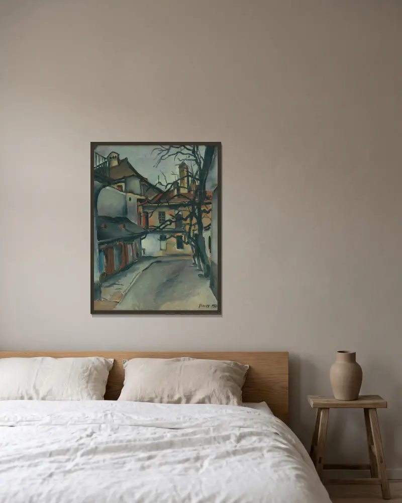 Aus dem alten Košice von Konštantín Bauer gerahmt an einer Wand