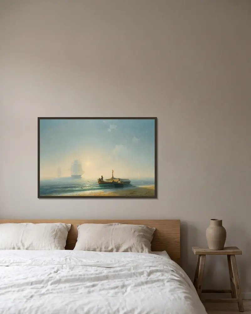 Fishermen At Dawn, Naples av Ivan Konstantinovich Aivazovsky inramad på en vägg