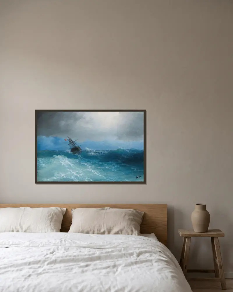 Blížící se bouře, Ivan Konstantinovich Aivazovsky v rámu na stěně