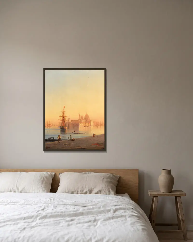 Punta della Dogana and Santa Maria della Salute, Venice av Ivan Konstantinovich Aivazovsky inramad på en vägg