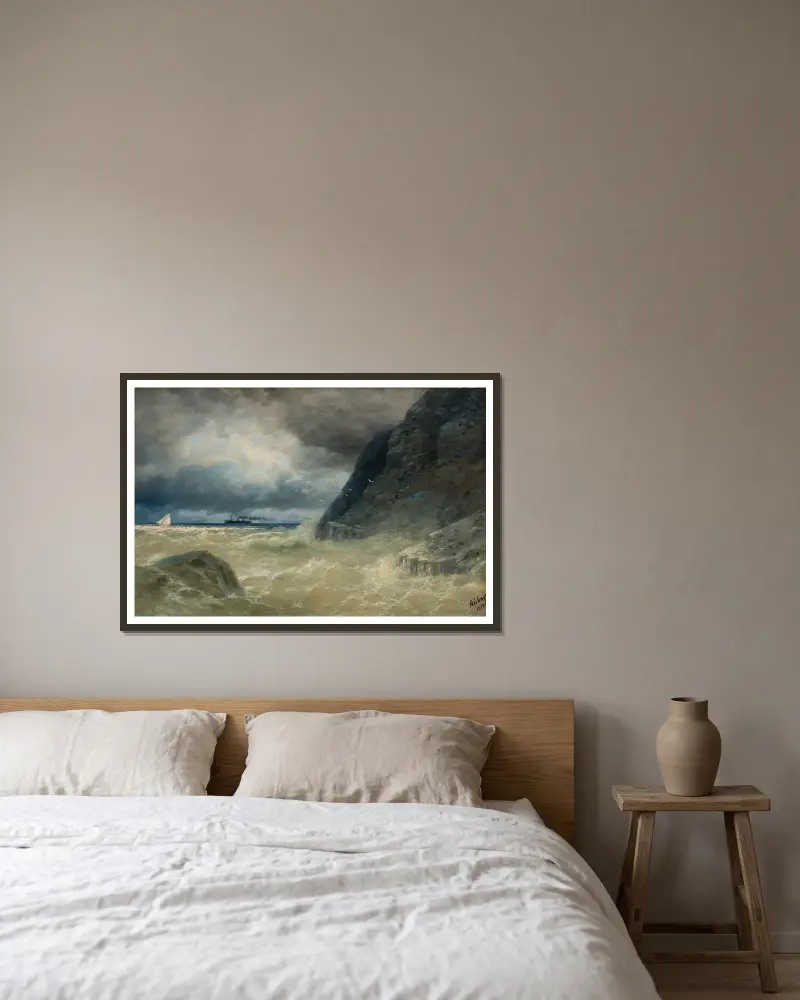 Das Meer von Ivan Konstantinovich Aivazovsky gerahmt an einer Wand