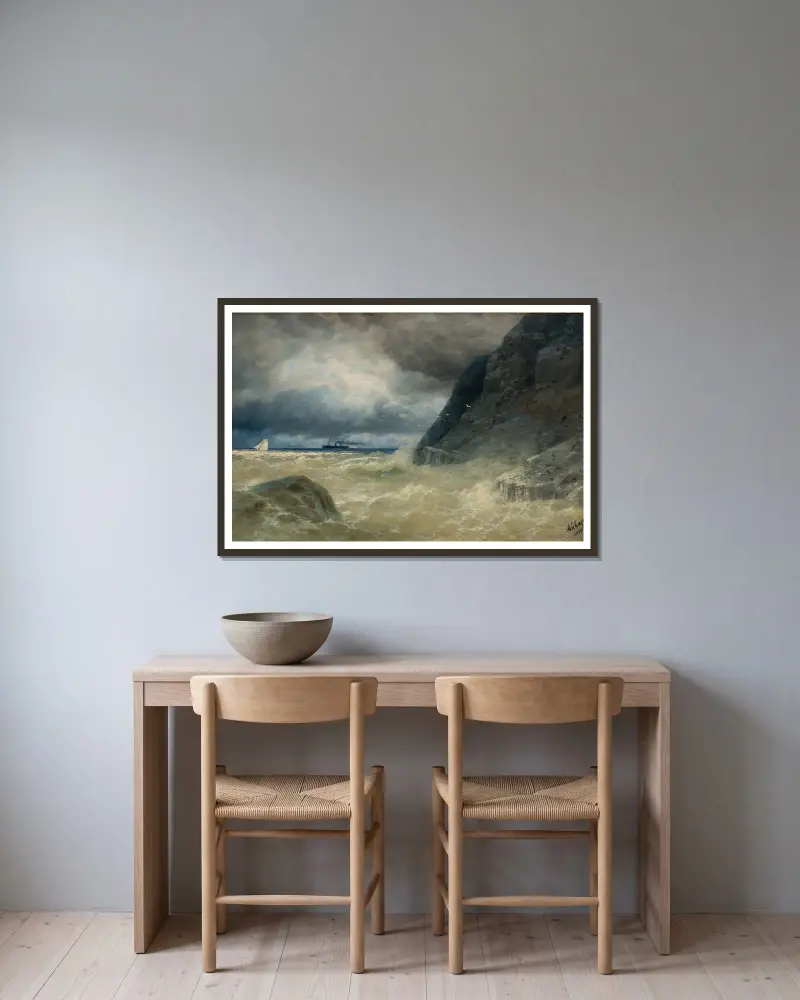 Das Meer von Ivan Konstantinovich Aivazovsky gerahmt an einer Wand