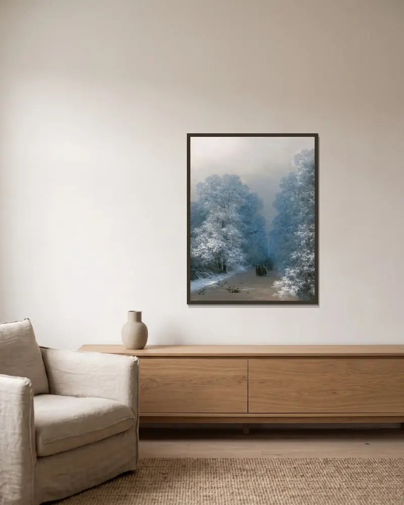 Winterlandschaft von Ivan Konstantinovich Aivazovsky gerahmt an einer Wand
