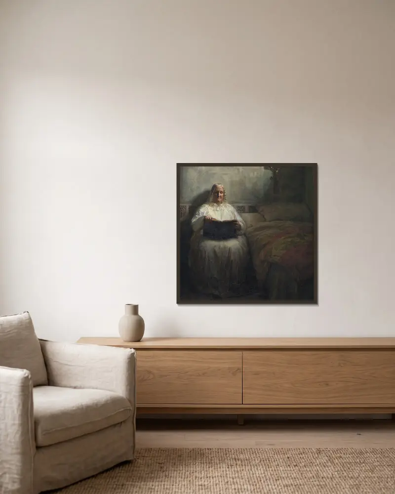 Leonora Christina im Kloster Maribo von Kristian Zahrtmann gerahmt an einer Wand