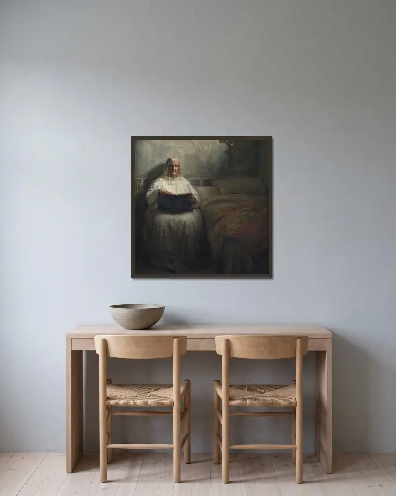 Leonora Christina im Kloster Maribo von Kristian Zahrtmann gerahmt an einer Wand