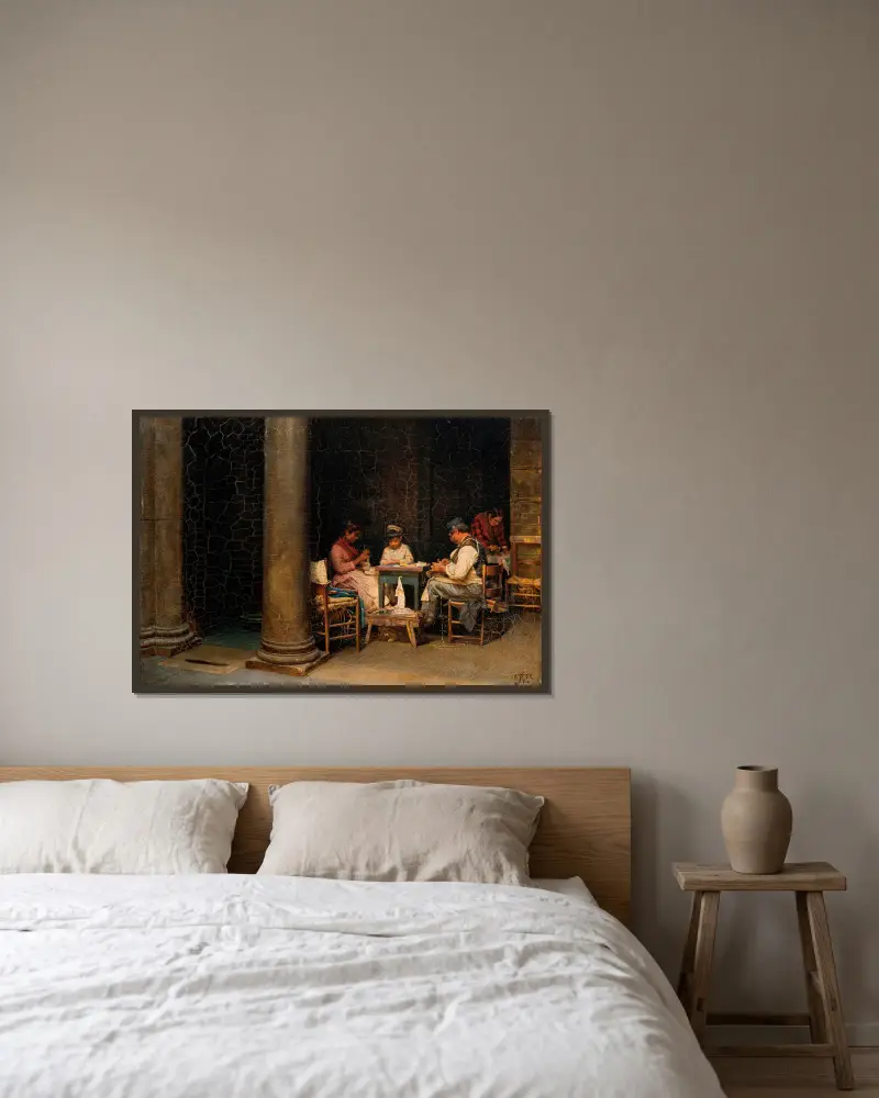 Palazzetto Farnese’s farm av Kristian Zahrtmann inramad på en vägg