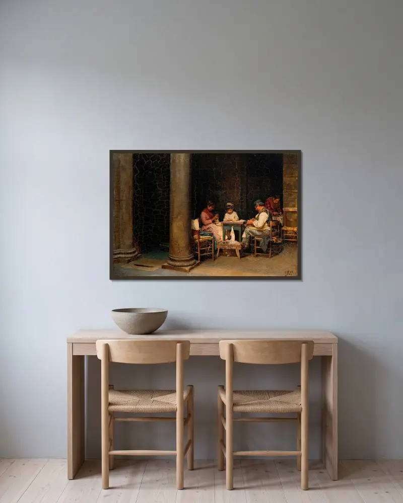 Palazzetto Farnese’s farm av Kristian Zahrtmann inramad på en vägg