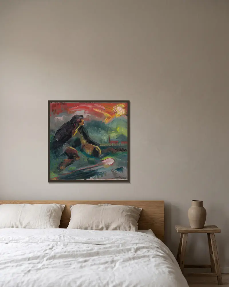 Morgendämmerung von Arnold Peter Weisz-Kubínčan gerahmt an einer Wand