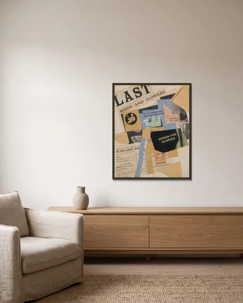 C 50 Last Birds And Flowers von Kurt Schwitters gerahmt an einer Wand