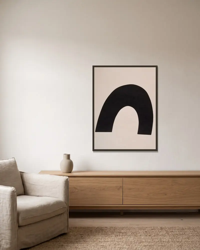 Das Meer von Kurt Schwitters gerahmt an einer Wand