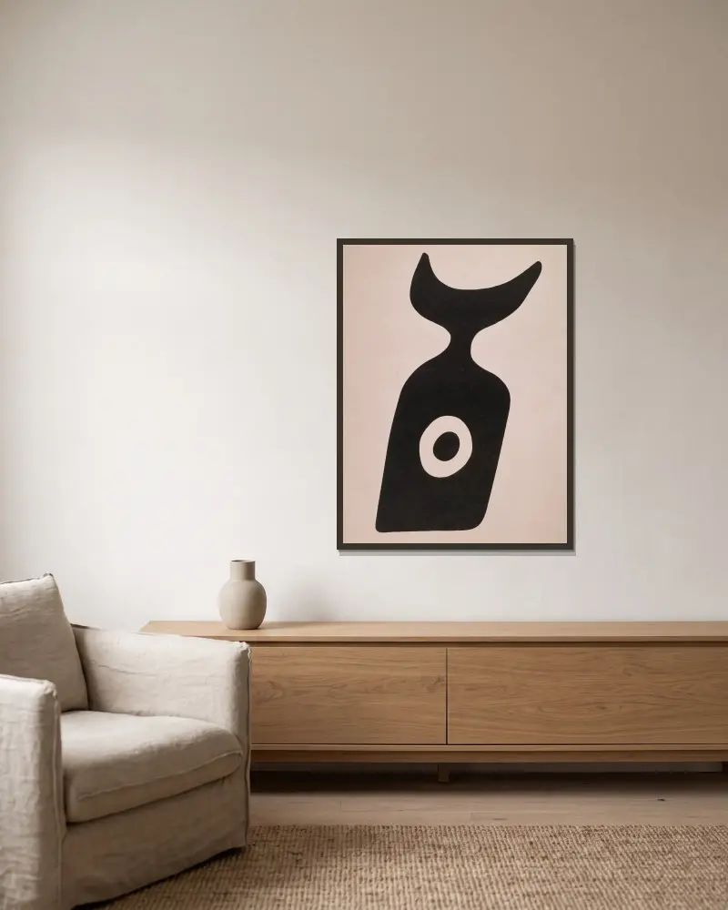 Nabelflasche, Kurt Schwitters w ramie na ścianie