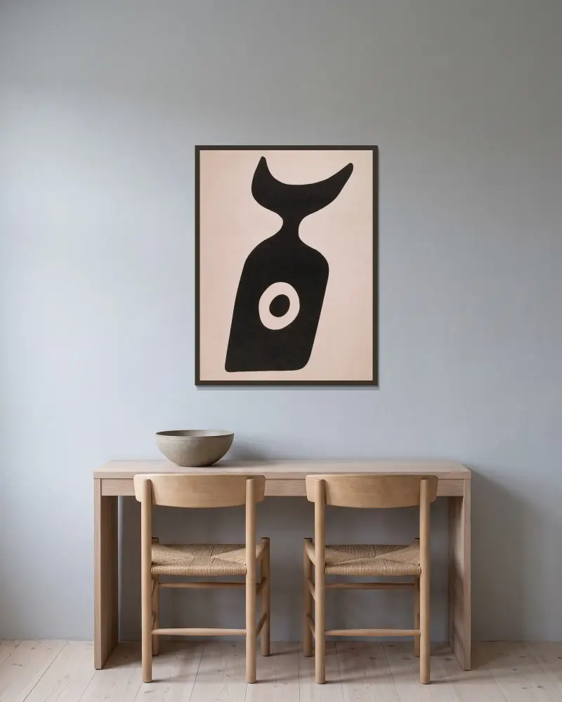 Nabelflasche, Kurt Schwitters w ramie na ścianie