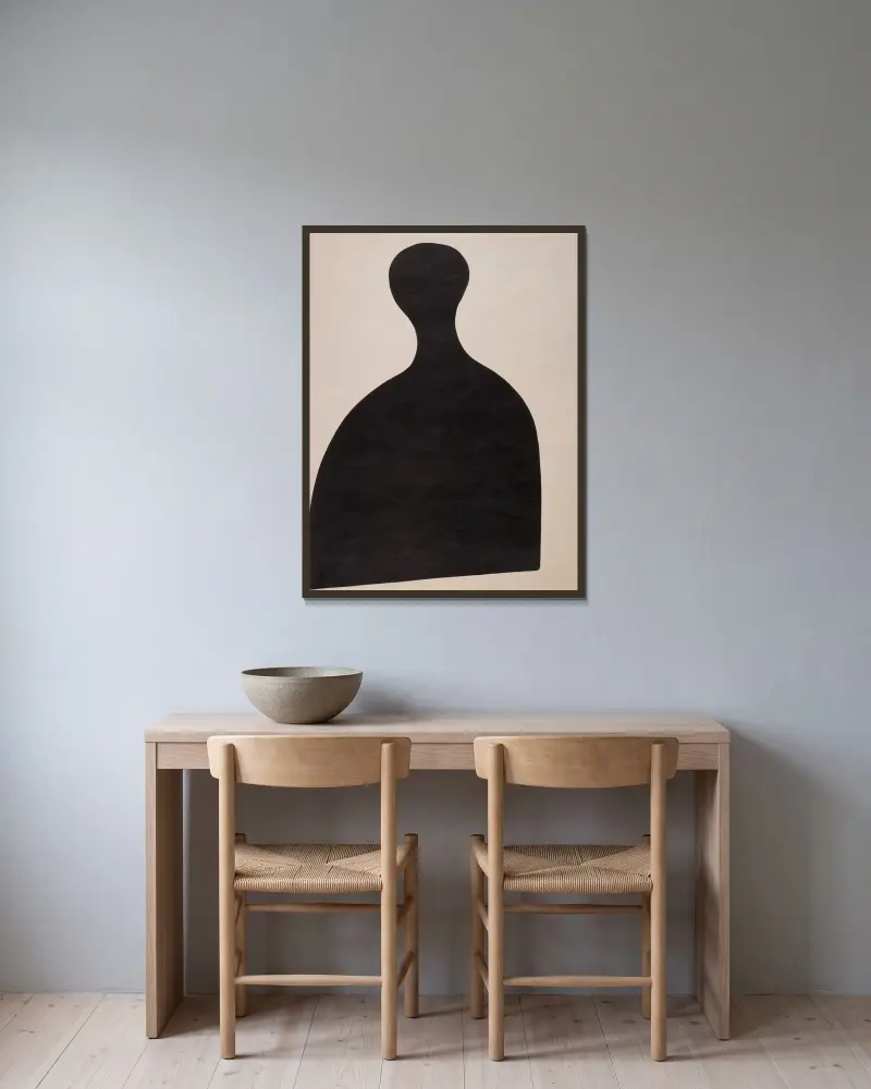 Eierschläger von Kurt Schwitters gerahmt an einer Wand