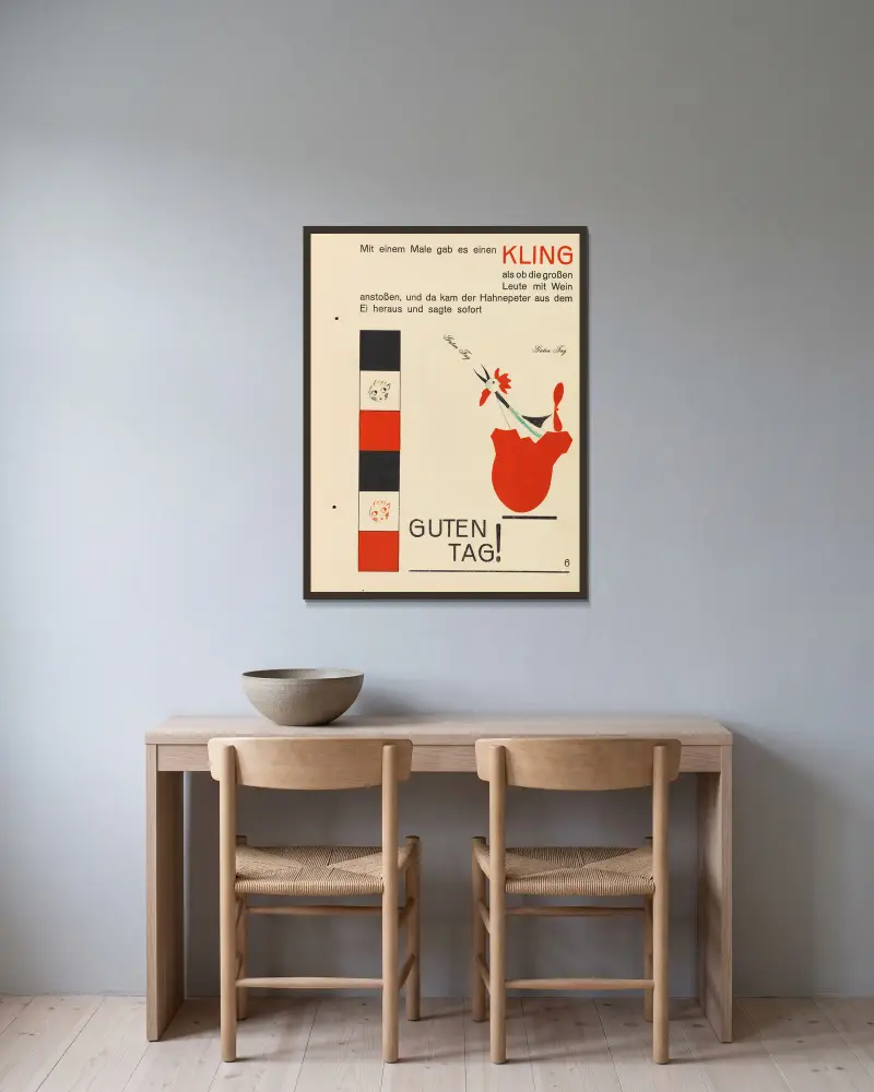 Hahne Peter, 1924 – Nr. 2, Kurt Schwitters v rámu na stěně