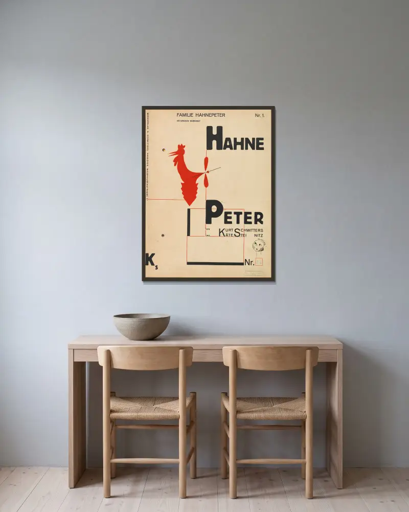 Hahne Peter, 1924 – Nr. 1, Kurt Schwitters v rámu na stěně