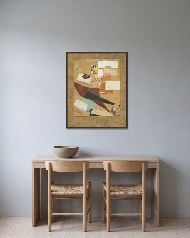 Milk Flower von Kurt Schwitters gerahmt an einer Wand