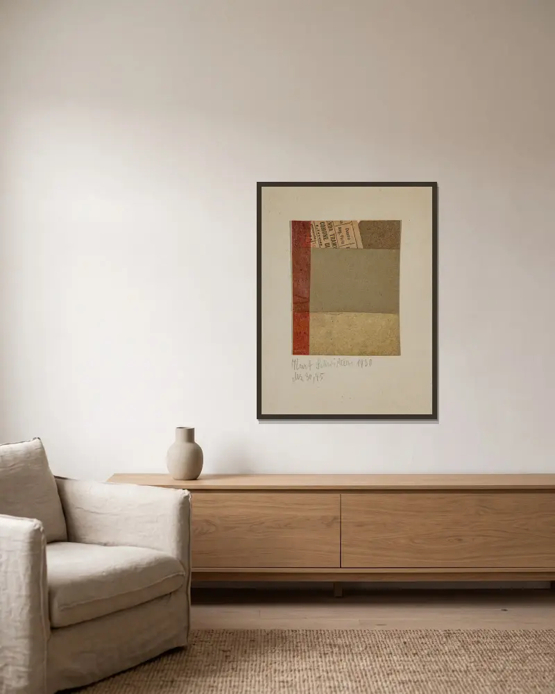 Mz 30, 45, Kurt Schwitters v rámu na stěně