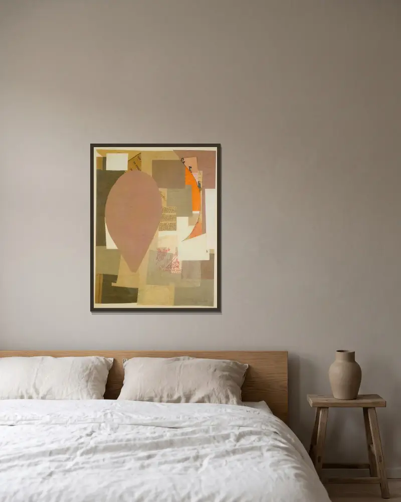 Utan titel (Pino Antoni) av Kurt Schwitters inramad på en vägg