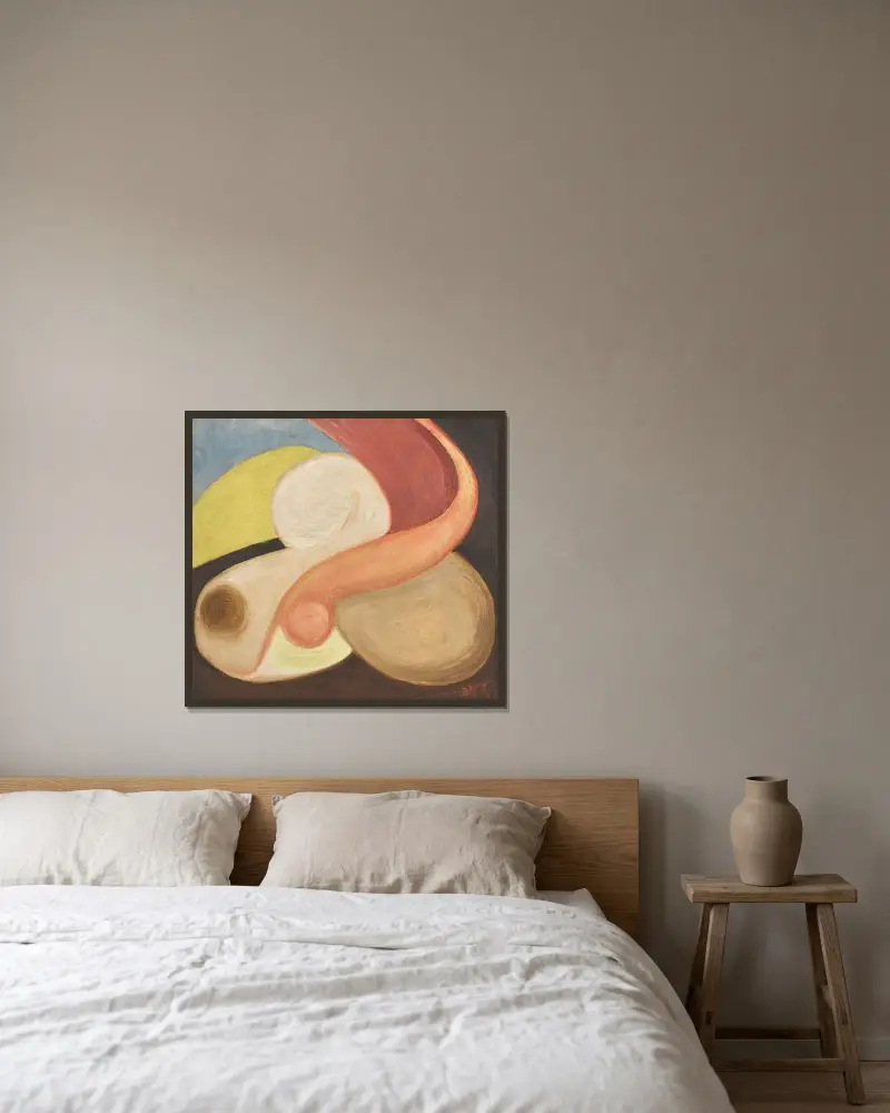 Ohne Titel (Thirlmere) av Kurt Schwitters inramad på en vägg